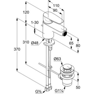 Смеситель для биде Kludi Pure&Solid с донным клапаном (342160575)