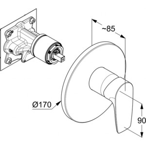 Смеситель для душа Kludi Pure&Solid встраиваемый, для 88011 (346550575)
