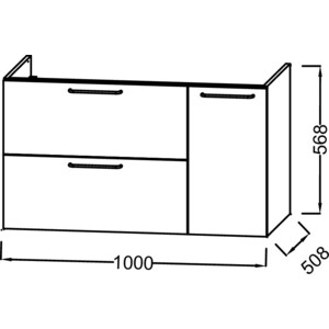 Тумба с раковиной Jacob Delafon Odeon Rive Gauche 100 подвесная, белый блестящий/хром (EB2544-R5-N18, EXAU112-Z)
