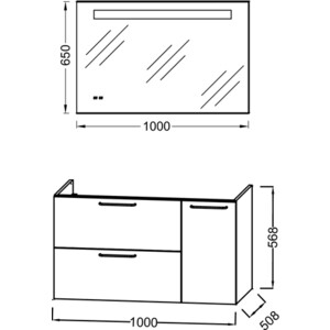 Мебель для ванной Jacob Delafon Odeon Rive Gauche 100 подвесная, белый блестящий/хром
