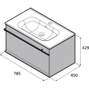 Тумба с раковиной Roca Aneto 80 белый (857430806, 32799C000)