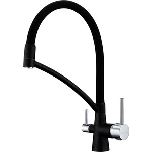 Смеситель для кухни Paulmark Sigen с подключением фильтра, черный металлик (Si213111-418)