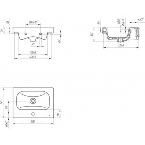 Раковина Cersanit Moduo Slim 50х35 (S-UM-MOD50SL/1) (62811)