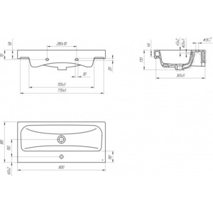 Раковина Cersanit Moduo Slim 80х38 (S-UM-MOD80SL/1) (62815)