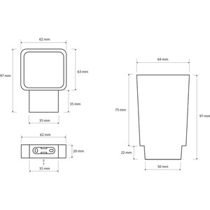 Держатель зубных щеток Bemeta Nero черный (135011010)