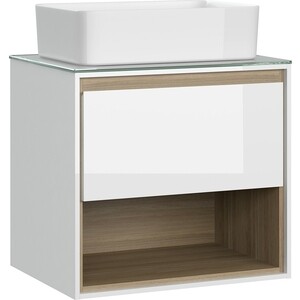 Тумба под раковину Cersanit Louna 60 со столешницей, белая (SP-SZ-LOU60-BL/Wh)