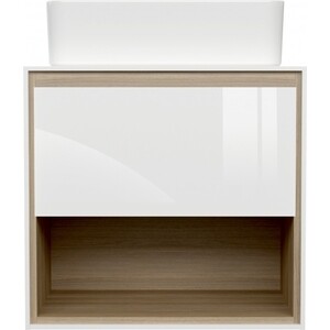 Тумба под раковину Cersanit Louna 60 со столешницей, белая (SP-SZ-LOU60-BL/Wh)