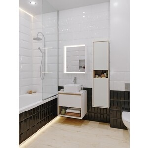 Тумба под раковину Cersanit Louna 60 со столешницей, белая (SP-SZ-LOU60-BL/Wh)