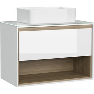 Тумба под раковину Cersanit Louna 80 со столешницей, белая (SP-SZ-LOU80-BL/Wh)