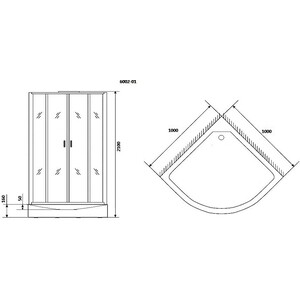 Душевая кабина Niagara NG-6002-01 100х100х210