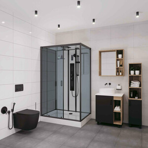 Душевая кабина Niagara NG-6912-01GQR BLACK 120х80х210 правая