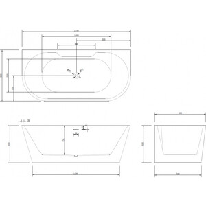 Акриловая ванна Abber 170х80 на каркасе (AB9296-1.7)