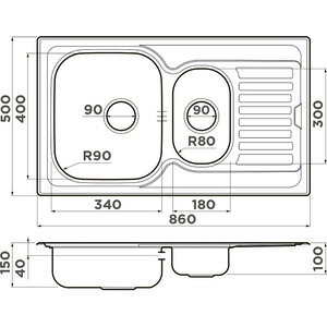 Кухонная мойка Omoikiri Kashiogawa 86-2 IN нержавеющая сталь (4993454)