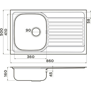Кухонная мойка Omoikiri Kashiogawa 86 IN нержавеющая сталь (4993453)