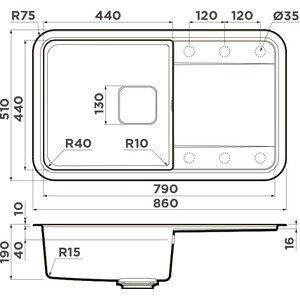 Кухонная мойка Omoikiri Tasogare 86 BL черная (4993469)