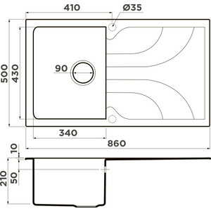 Кухонная мойка Omoikiri Yasugata 86 EV эверест (4993874)