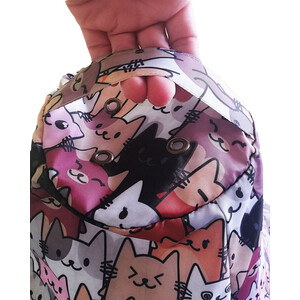 Кресло бескаркасное Mypuff Груша коты серые размер компакт принтованный оксфорд bm_592