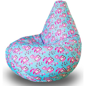 Кресло бескаркасное Mypuff Груша совы размер комфорт принтованный оксфорд bbb_590