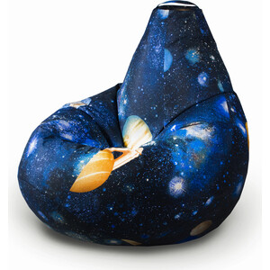 Кресло бескаркасное Mypuff груша, Космос, размер XXXXL- Комфорт, мебельный хлопок