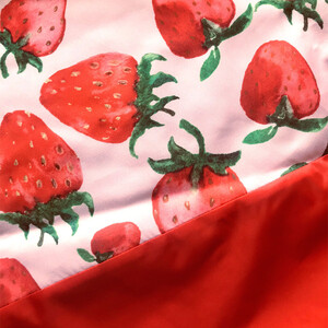 Кресло бескаркасное Mypuff груша, Клубника Дивная, размер XXXL- Стандарт, мебельный хлопок и оксфорд