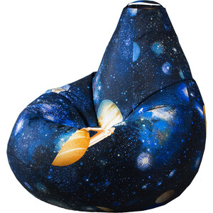 Кресло бескаркасное Mypuff груша, Космос, размер XXXL- Стандарт, мебельный хлопок