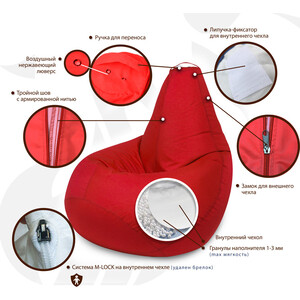 Кресло бескаркасное Mypuff Груша ромб размер стандарт мебельный хлопок b_248