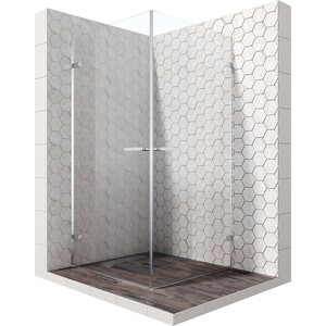 Душевой уголок Ambassador Abner 90x90 с поддоном, прозрачный, хром (10011105, ЛП00183)