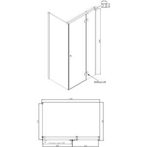 Душевой уголок Ambassador Diamond 120x80 правый, прозрачный, хром (12011104R)