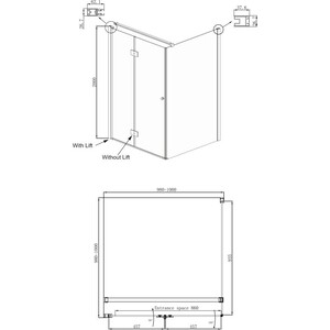 Душевой уголок Ambassador Diamond 100x100 левый, прозрачный, хром (12011106L)