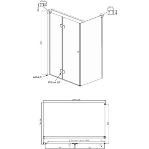 Душевой уголок Ambassador Diamond 120x80 левый, прозрачный, хром (12011107L)