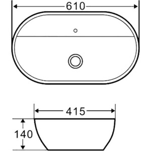 Раковина накладная BelBagno 61х41 (BB1346)