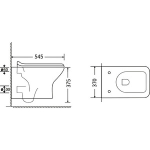 Унитаз подвесной безободковый Agger с микролифтом (AT02100)