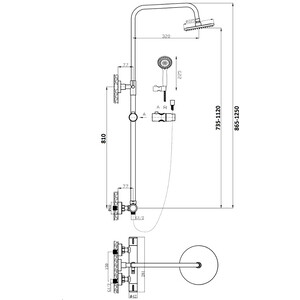 Душевая система Agger Thermo с термостатом, хром (A2451200)