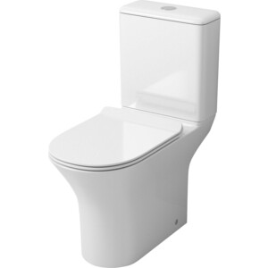 Унитаз-компакт безободковый Grossman с тонким сиденьем-микролифт, белый (GR-4443S)