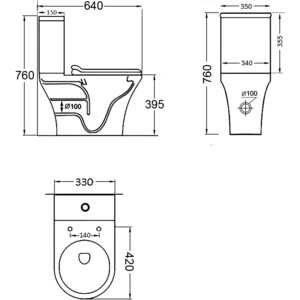 Унитаз-компакт безободковый Grossman с тонким сиденьем-микролифт, белый (GR-4443S)