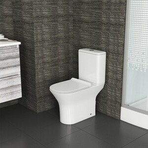 Унитаз-компакт безободковый Grossman с тонким сиденьем-микролифт, белый (GR-4443S)