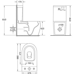 Унитаз-компакт Grossman с тонким сиденьем микролифт, белый (GR-4446S)