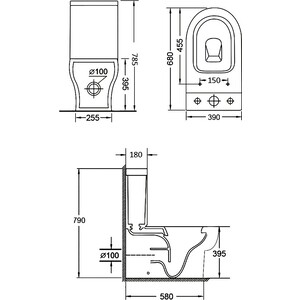 Унитаз-компакт Grossman с тонким сиденьем-микролифт, белый (GR-4448S)