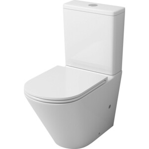 Унитаз-компакт безободковый Grossman с тонким сиденьем-микролифт, белый (GR-4449S)