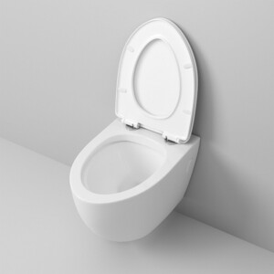 Унитаз подвесной безободковый Grossman с тонким сиденьем-микролифт, белый (GR-4451S)