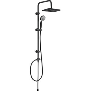 Душевой гарнитур Aquanet AF300-70-RC-B Passion RC 30x19 с верхним душем, черный матовый (243321)