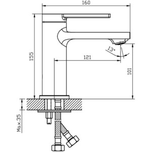Смеситель для раковины Orange Splito хром (M36-021cr)