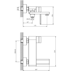 Смеситель для ванны Orange Splito хром (M36-100cr)