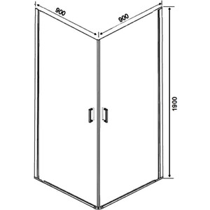 Душевой уголок Orange E04 90x90 прозрачный, черный (E04-090TB)