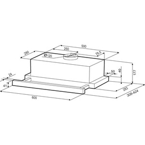 Вытяжка встраиваемая Krona Kamilla Retro 600 Ivory