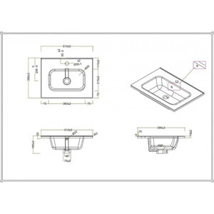 Раковина мебельная BelBagno 51х39 (BB500/390ETL)