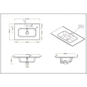 Раковина мебельная BelBagno 61х39 (BB600/390ETL)