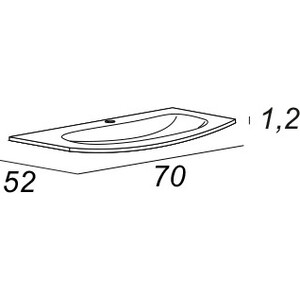 Раковина мебельная Cezares Vague 70х52 (50158)