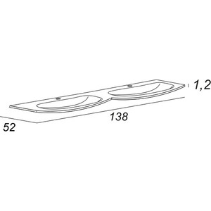 Раковина двойная Cezares Vague 140х52 (50156)