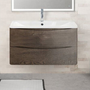 Тумба с раковиной BelBagno Acqua 100 Rovere Nature Grigio (ACQUA-1000-2C-SO-RNG, BB1000/455-LV-MR-ALR)